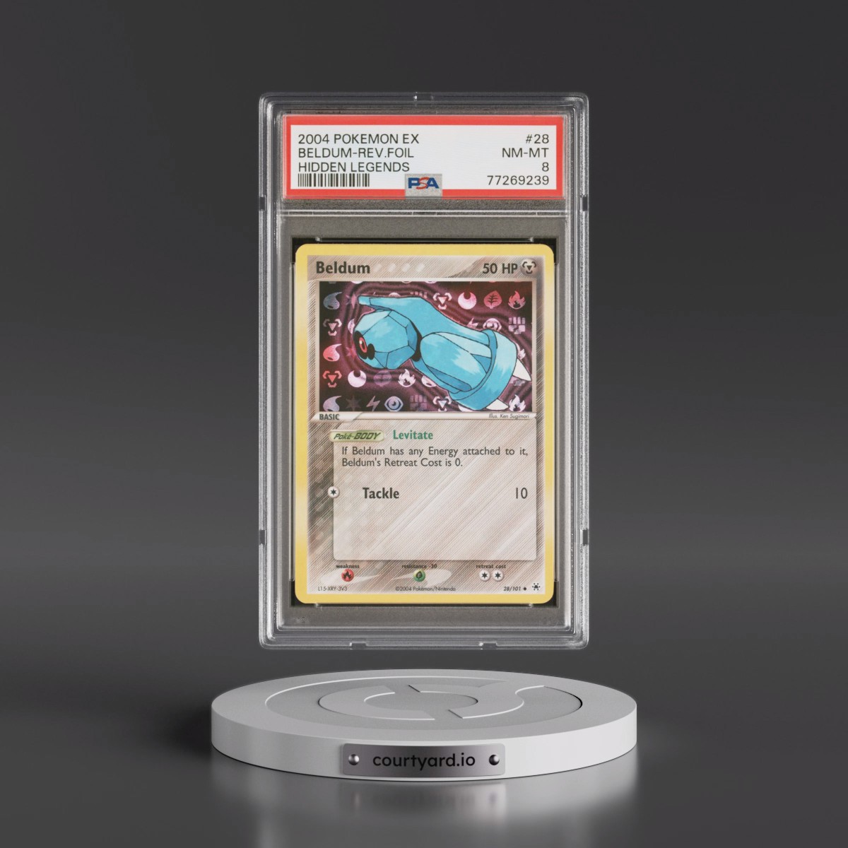 2004 Pokémon EX Hidden Legends #28 Beldum - Reverse Foil (PSA 8 NM-MT)