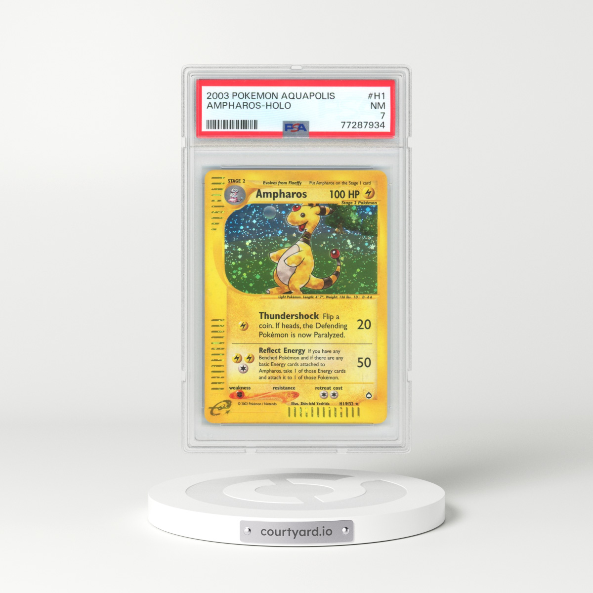 2003 Aquapolis #H1 Ampharos - Holo (PSA 7 NM)