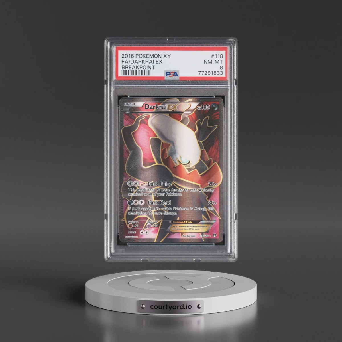 2016 Pokémon XY Breakpoint #118 Darkrai EX - Holo Full Art (PSA 8 NM-MT)