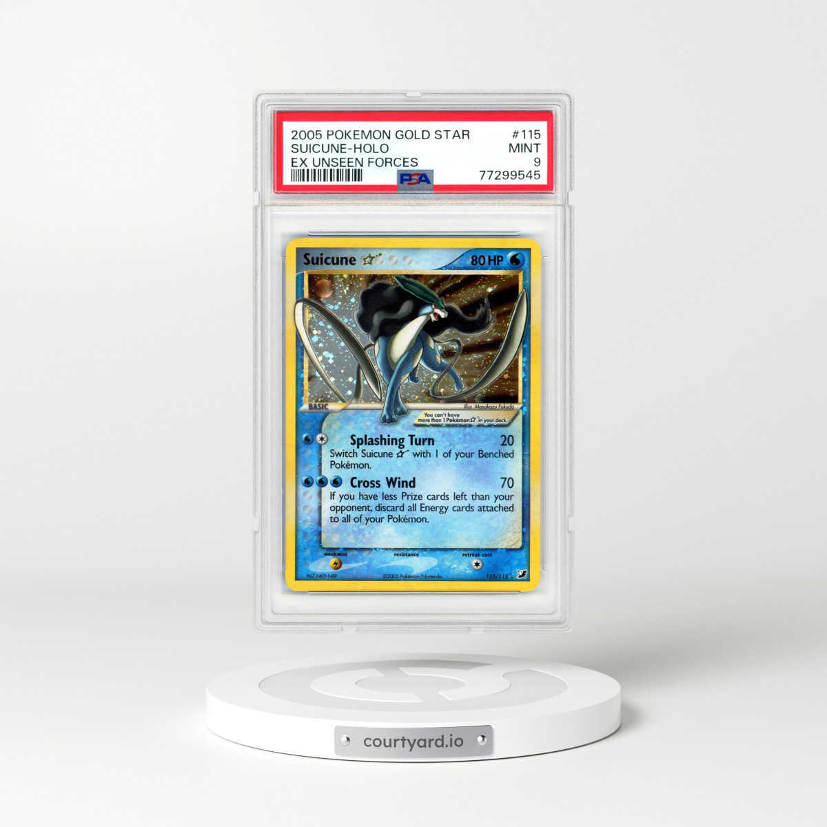 2005 EX Unseen Forces #115 Suicune - Holo (PSA 9 MINT)