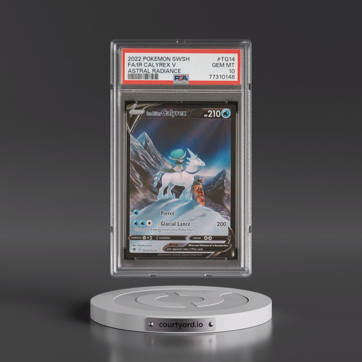 2022 Pokémon Sword & Shield Astral Radiance #TG14 Ice Rider Calyrex V - Holo Full Art (PSA 10 GEM MINT)
