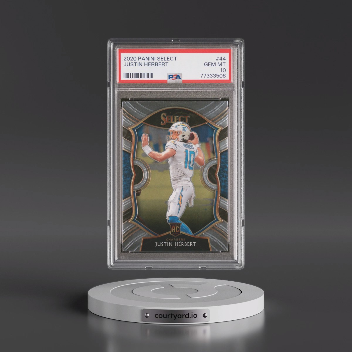 2020 Panini Select #44 Justin Herbert (PSA 10 GEM MINT)