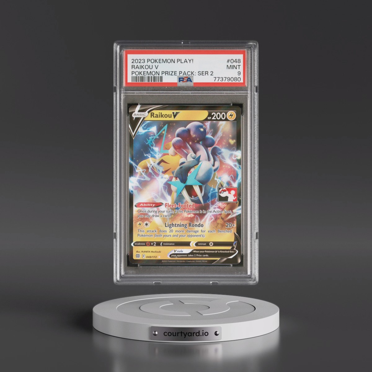 2023 Pokémon Play! Pokémon Prize Pack: Series 2 #048 Raikou V - Holo (PSA 9 MINT)