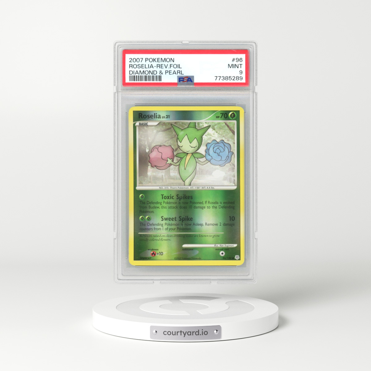 2007 Pokémon Diamond & Pearl #96 Roselia - Reverse Foil (PSA 9 MINT)