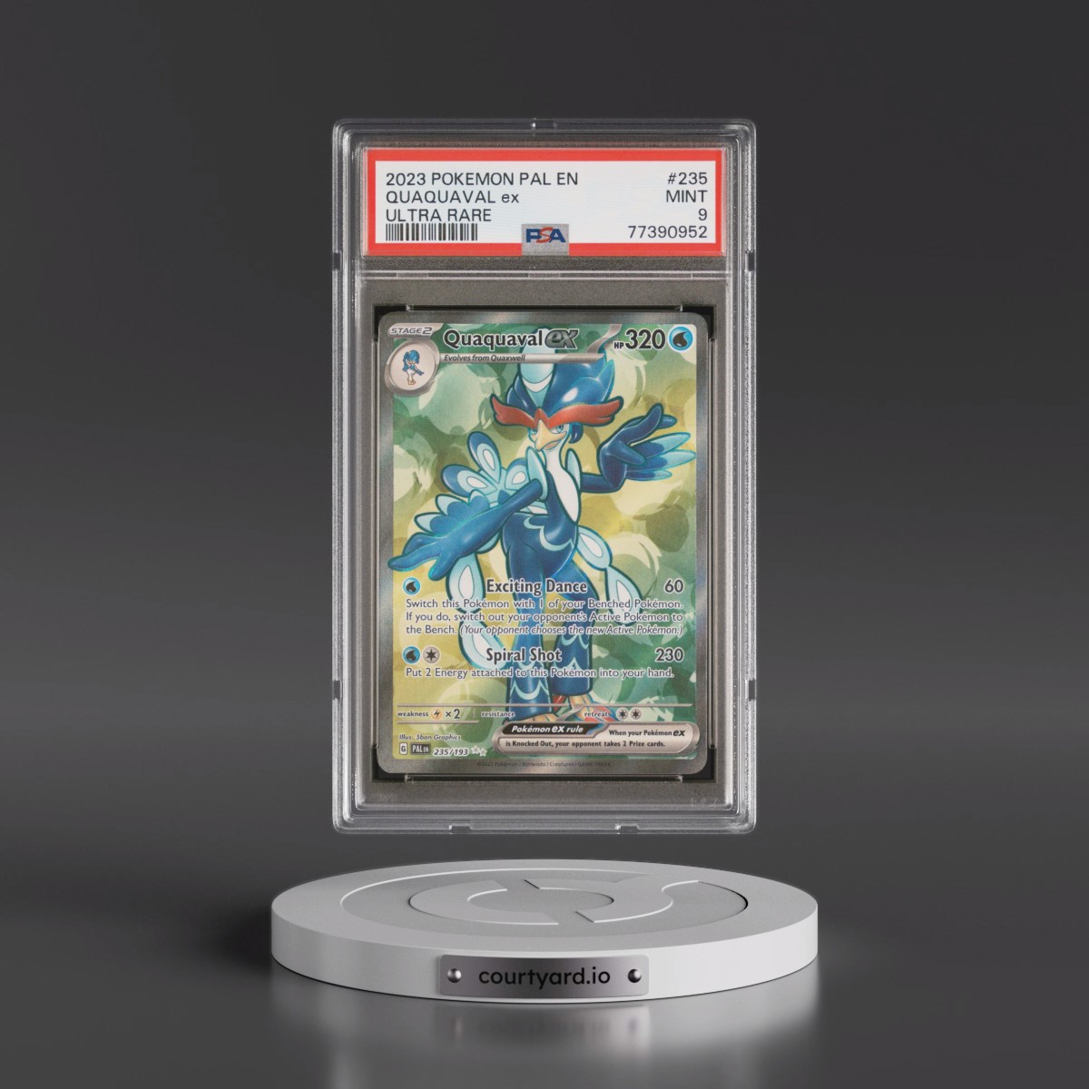2023 Pokémon Pal EN-Paldea Evolved #235 Quaquaval EX - Holo Ultra Rare (PSA 9 MINT)