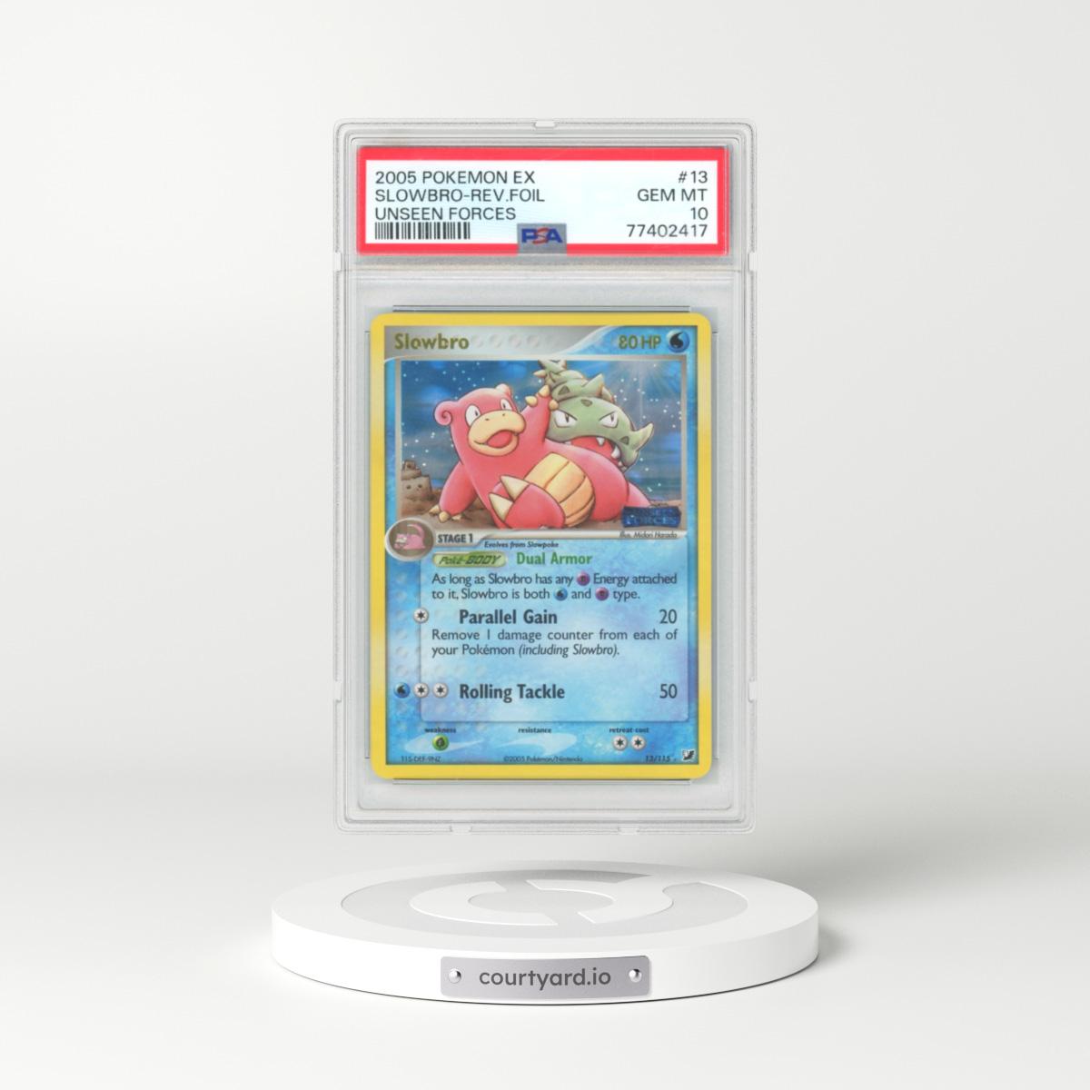 2005 Pokémon EX Unseen Forces #13 Slowbro - Reverse Foil (PSA 10 GEM MINT)