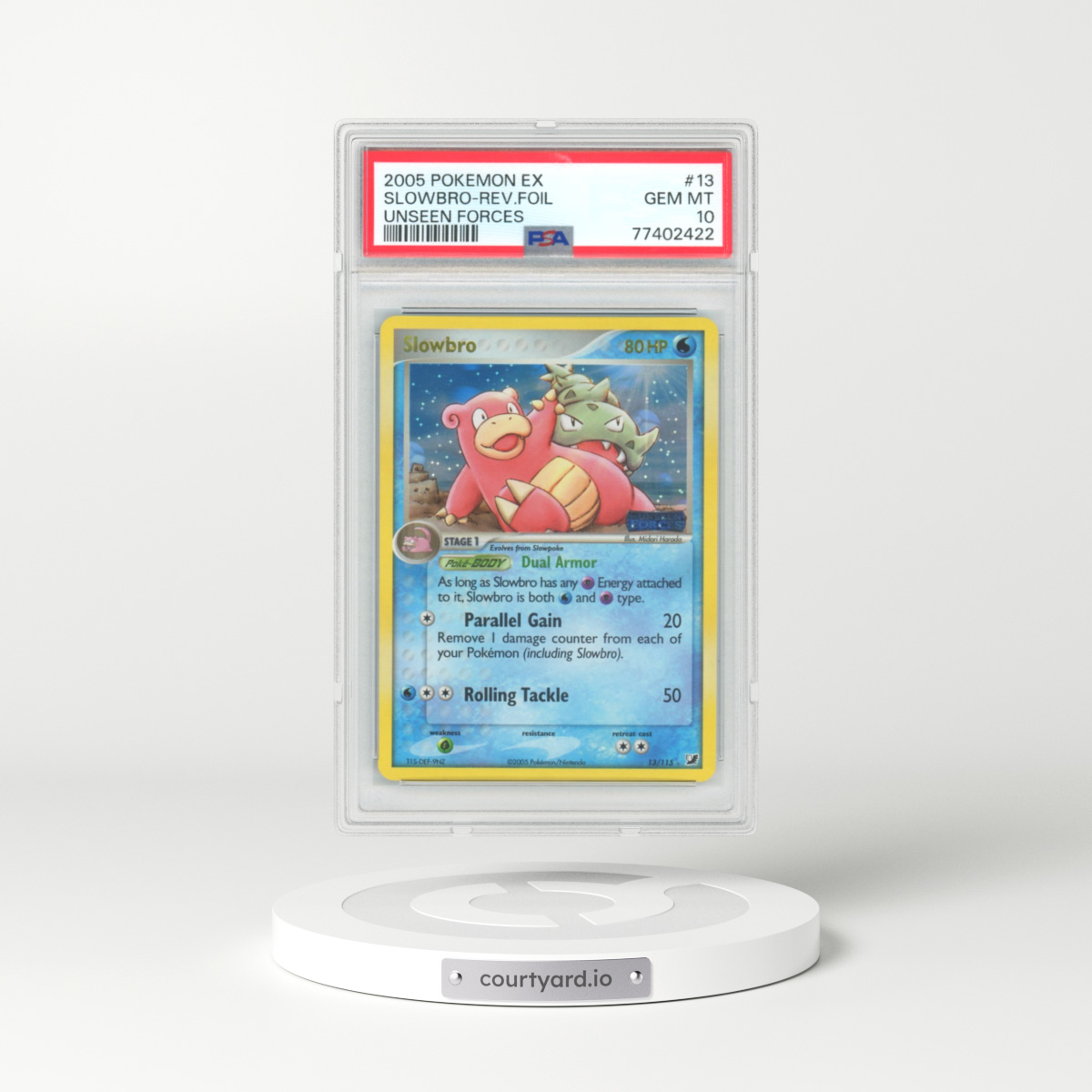 2005 Pokémon EX Unseen Forces #13 Slowbro - Reverse Foil (PSA 10 GEM MINT)