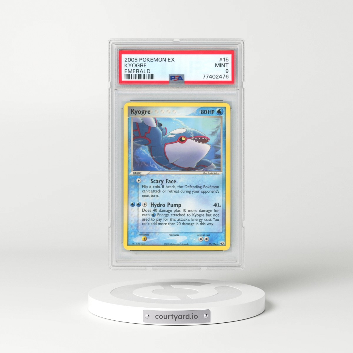 2005 Pokémon EX Emerald #15 Kyogre (PSA 9 MINT)