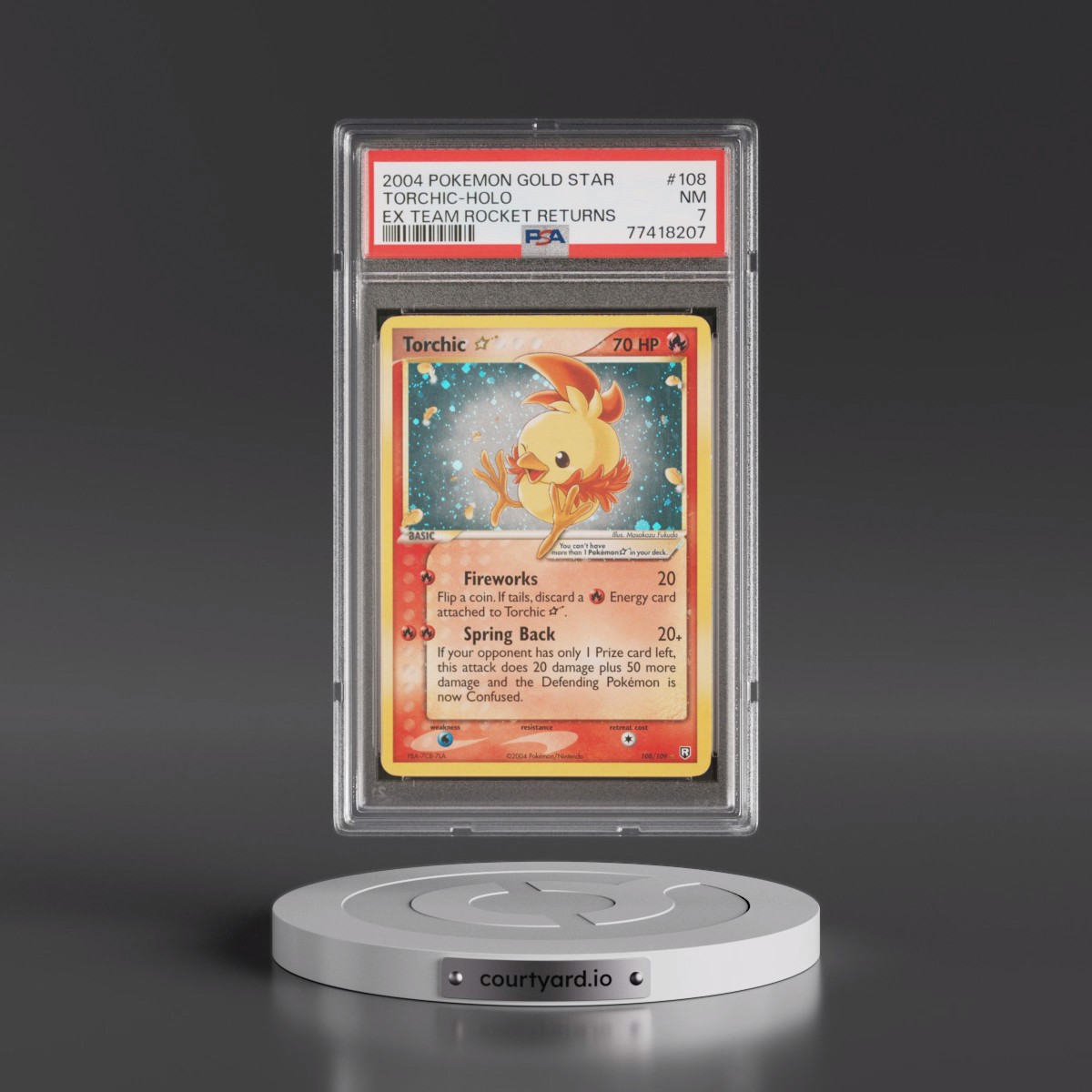 2004 Pokémon EX Team Rocket Returns #108 Torchic - Holo Gold Star (PSA 6 EX-MT)