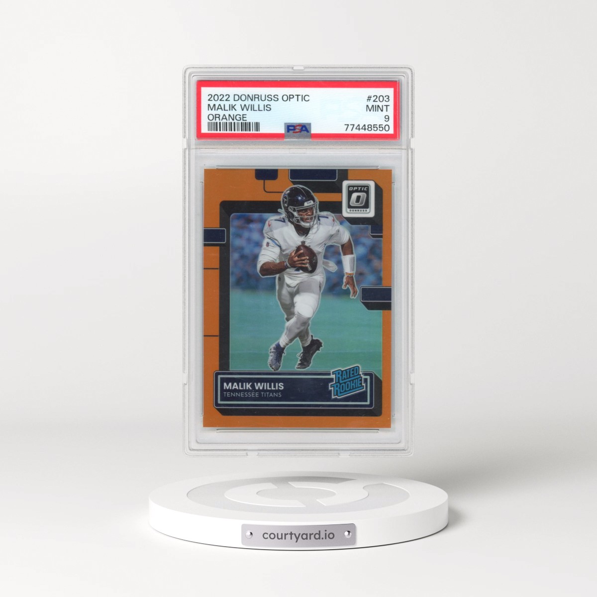 2022 Panini Donruss Optic Malik Willis - Orange #203 PSA 9