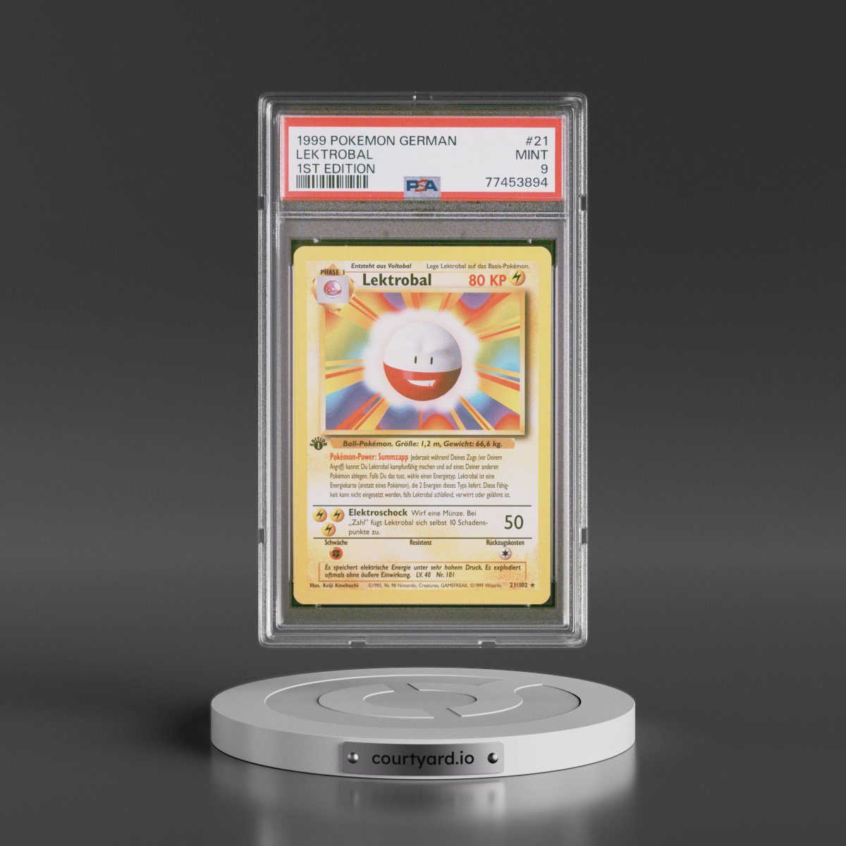 1999 Pokémon #21 Lektrobal - 1st Edition (PSA 9 MINT)