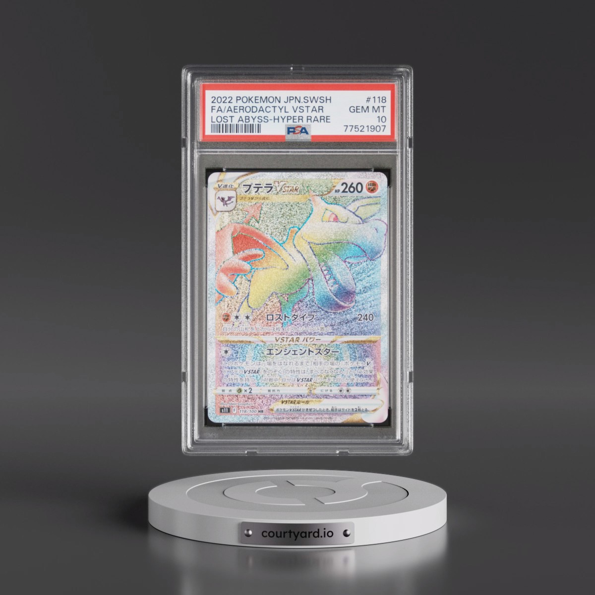 2022 Japanese Lost Abyss #118 Aerodactyl VSTAR - Full Art Holo (PSA 10 GEM MINT)