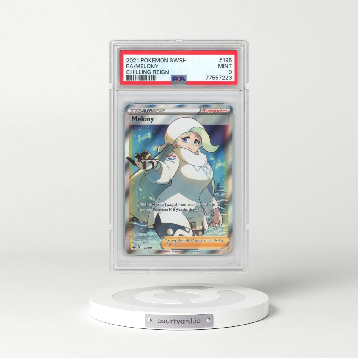 2021 Pokémon Sword & Shield Chilling Reign #195 Melony - Full Art (PSA 9 MINT)