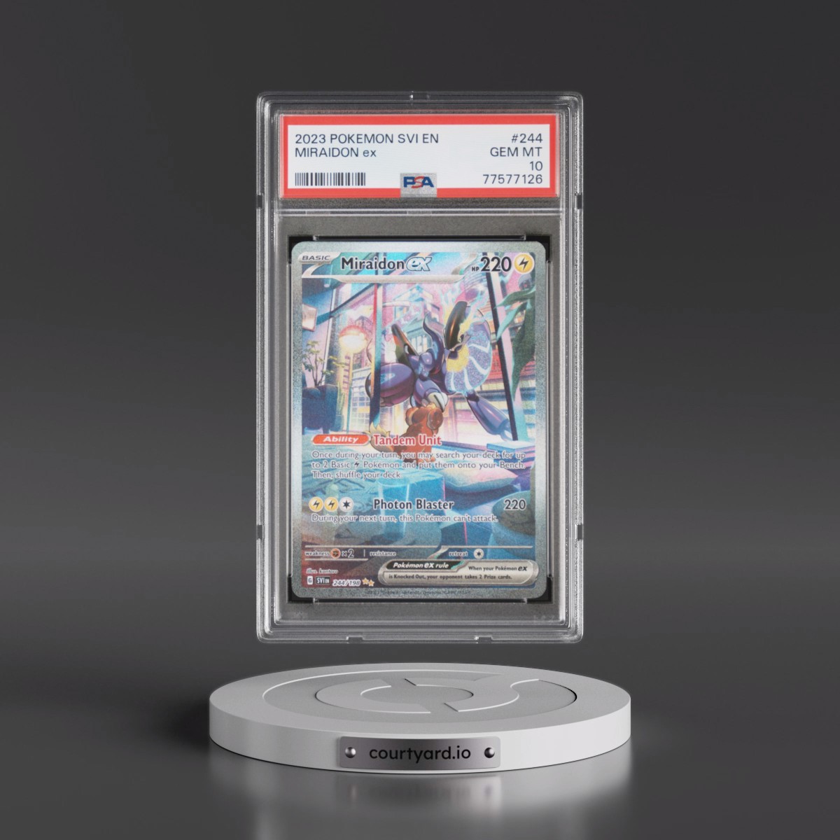 2023 Pokémon Svi EN-Scarlet & Violet #244 Miraidon EX - Holo Special Illustration Rare (PSA 10 GEM MINT)