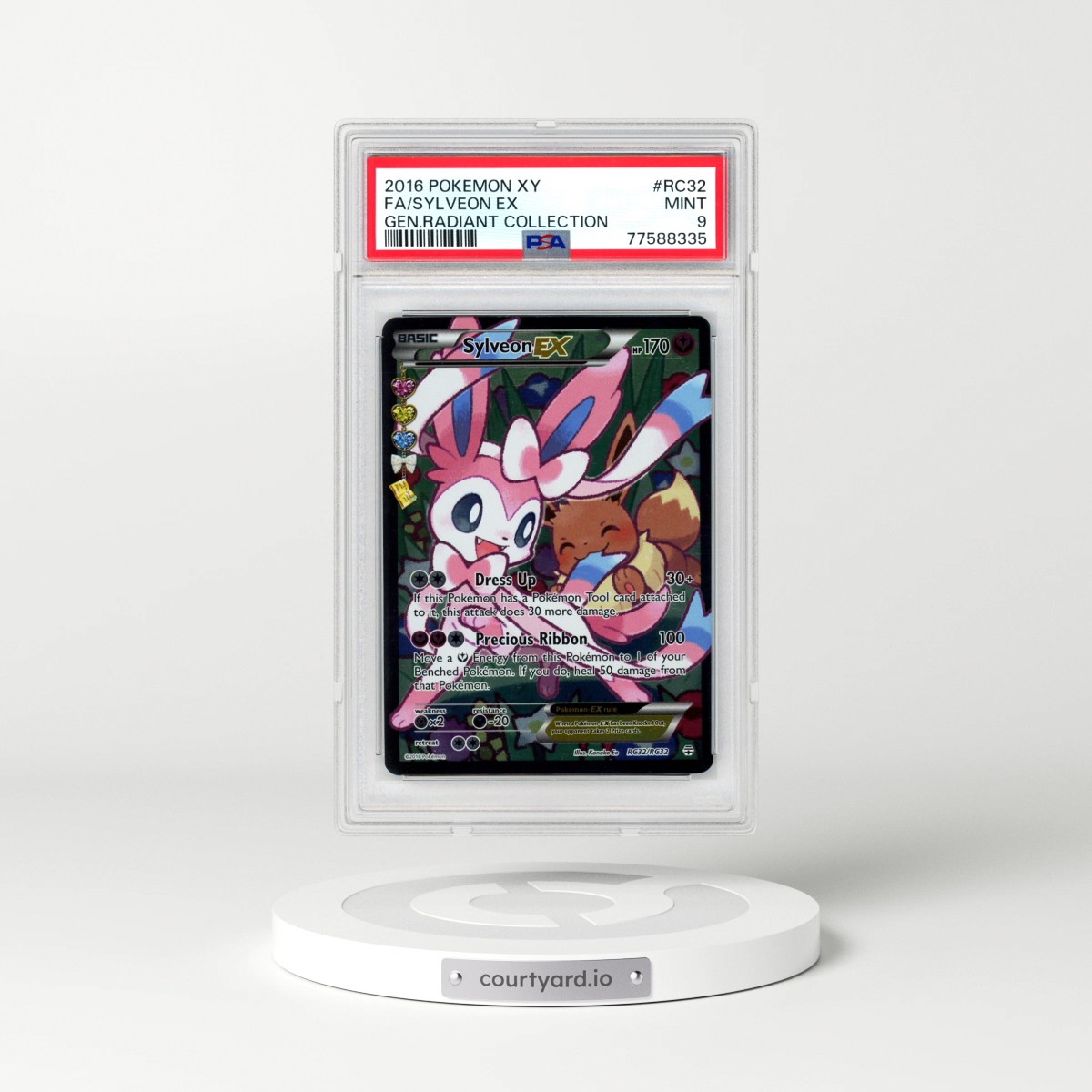 2016 Pokémon XY Generations Radiant Collection #RC32 Sylveon EX - Holo Full Art (PSA 9 MINT)