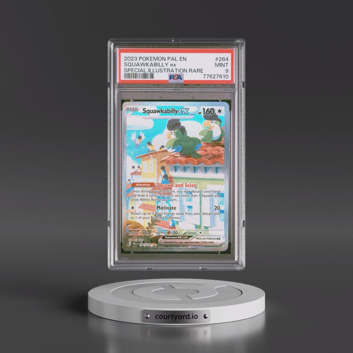 2023 Pokémon Pal EN-Paldea Evolved #264 Squawkabilly EX - Holo Special Illustration Rare (PSA 9 MINT)