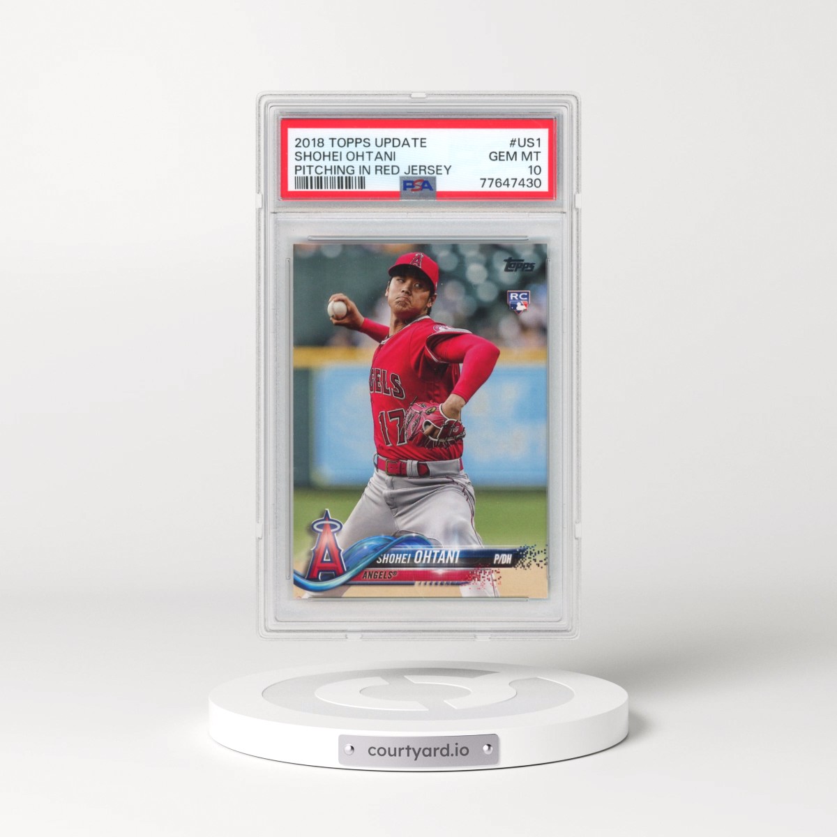2018 Topps Update #US1 Shohei Ohtani - Pitching in Red Jersey (PSA 10 GEM MINT)