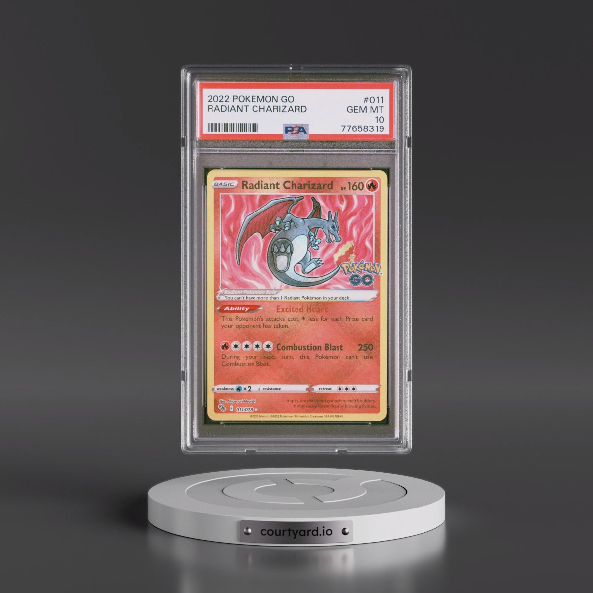 2022 Pokémon Go #011 Radiant Charizard - Holo (PSA 10 GEM MINT)