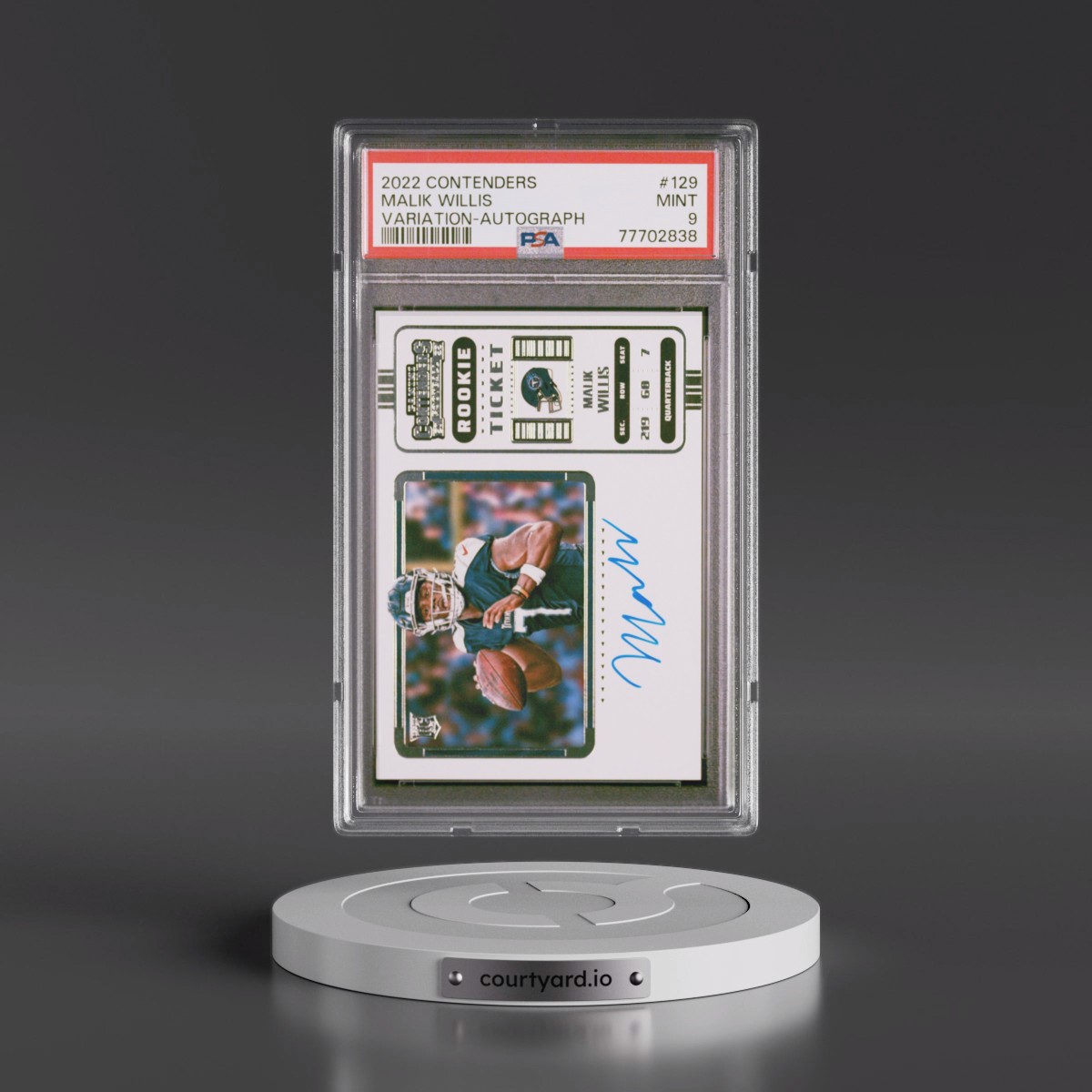 2022 Panini Contenders Malik Willis - Variation-Autograph #129 PSA 9