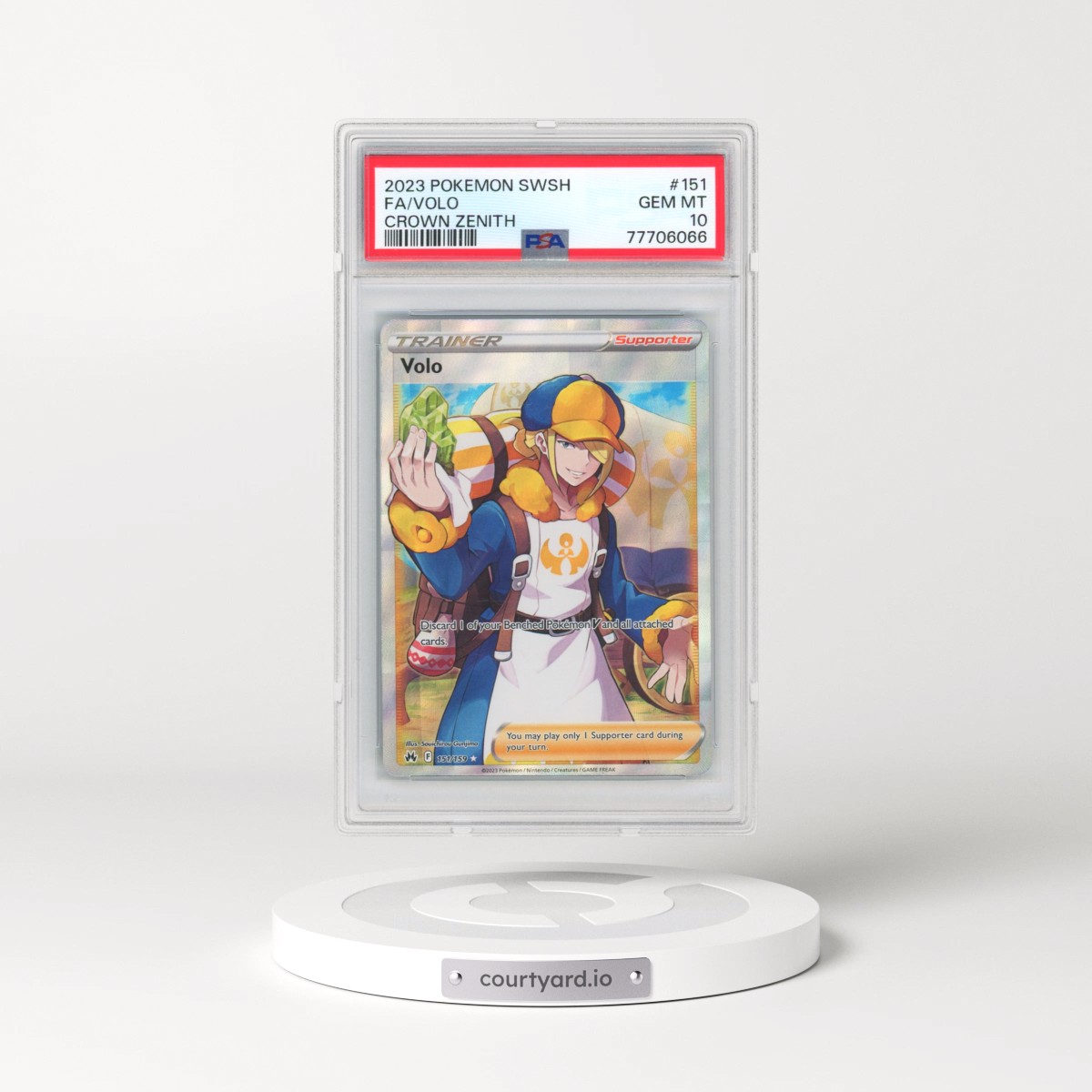 2023 Pokémon Sword and Shield Crown Zenith #151 Volo - Full Art (PSA 10 GEM MINT)