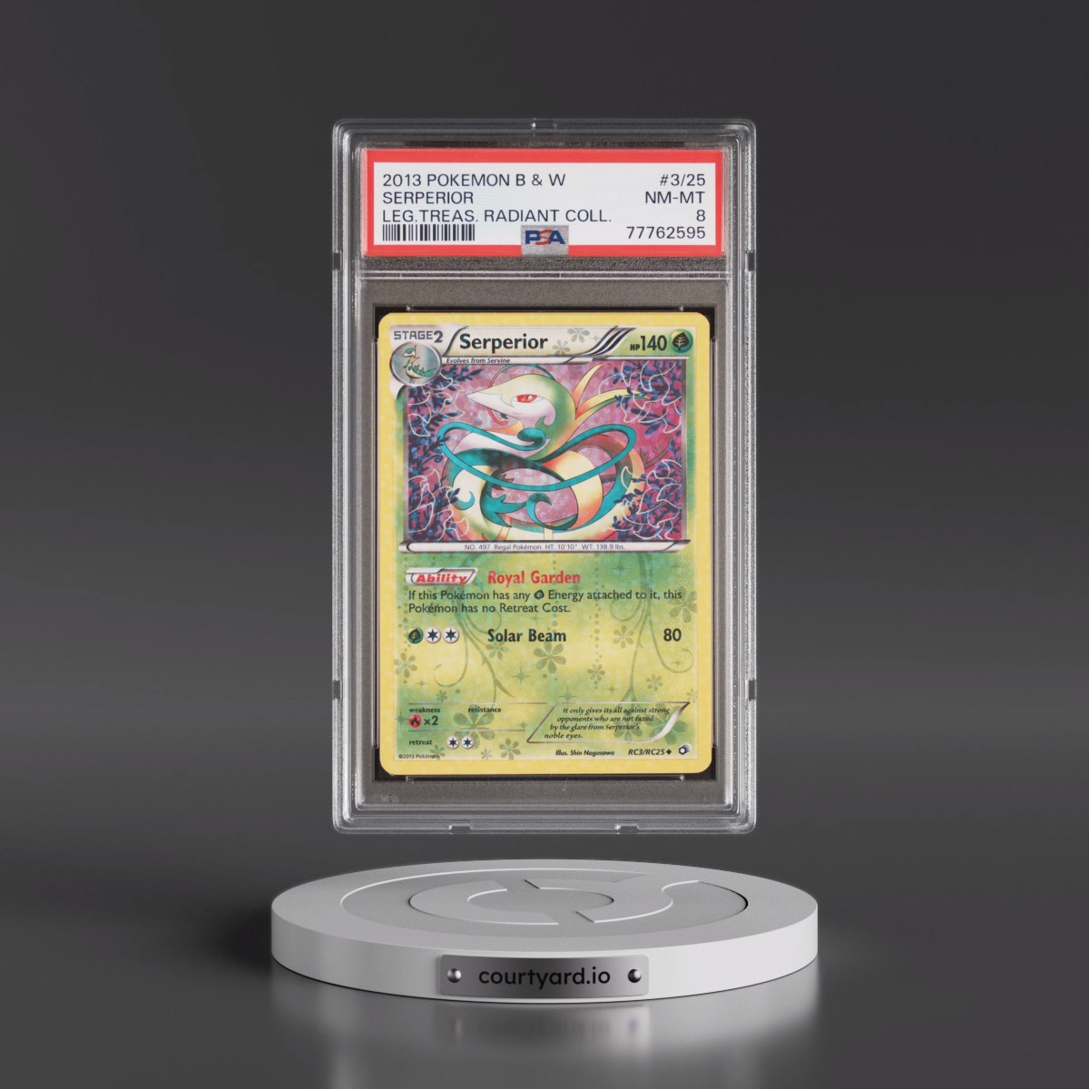 2013 Pokémon Black & White Legendary Treasures Radiant Collection #RC3 Serperior (PSA 8 NM-MT)