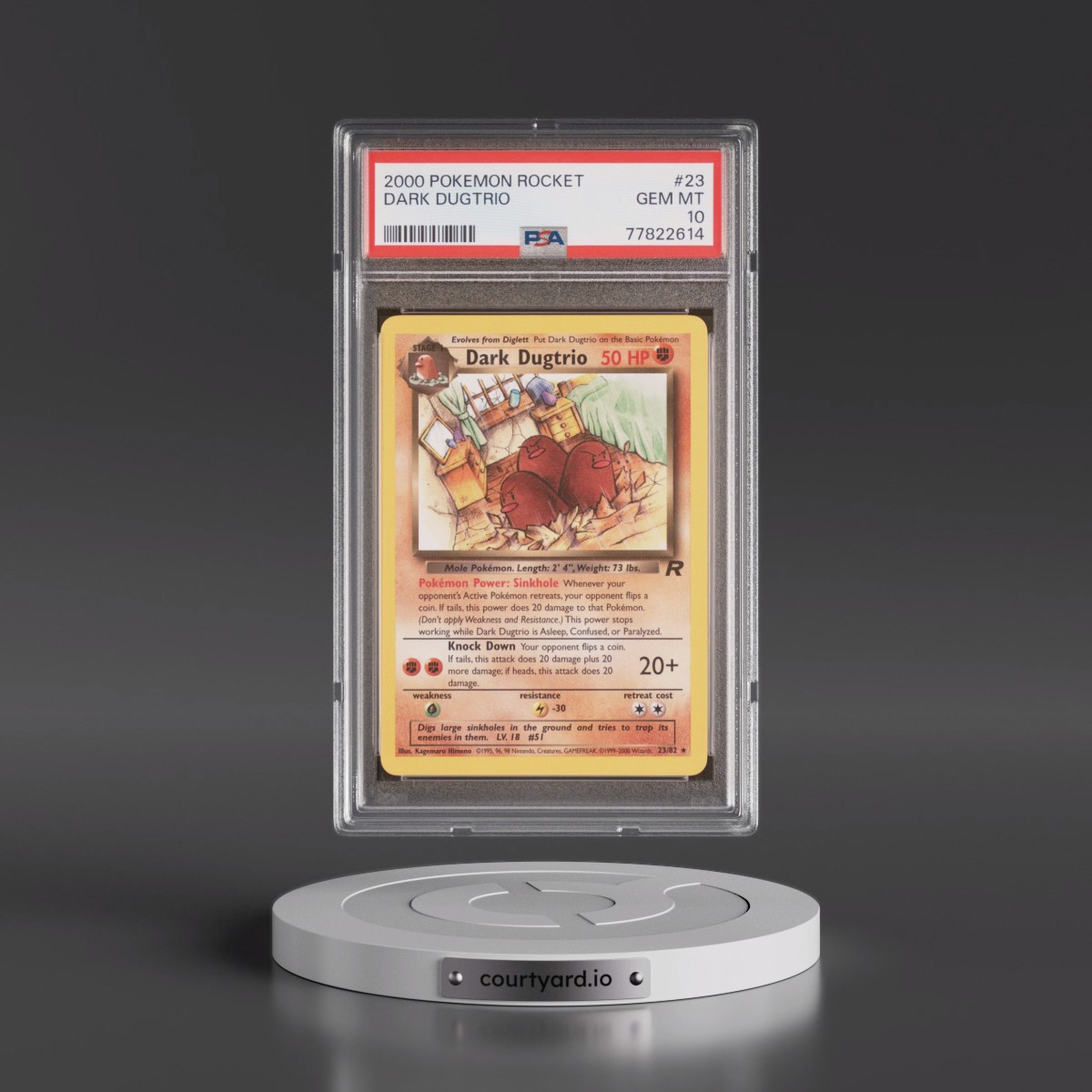 2000 Pokémon Rocket #23 Dark Dugtrio (PSA 10 GEM MINT)