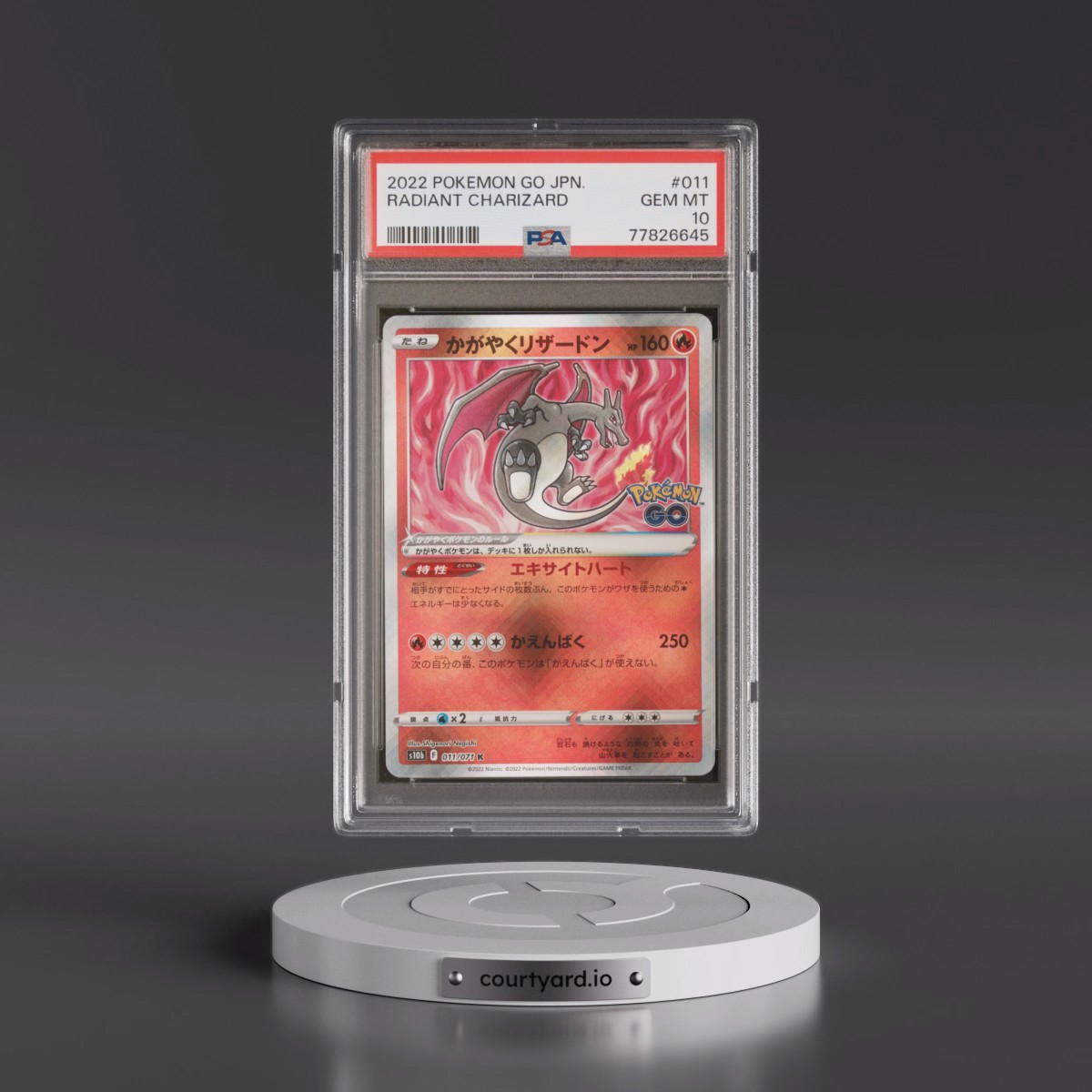 2022 Pokémon Go #011 Radiant Charizard - Holo (PSA 10 GEM MINT)
