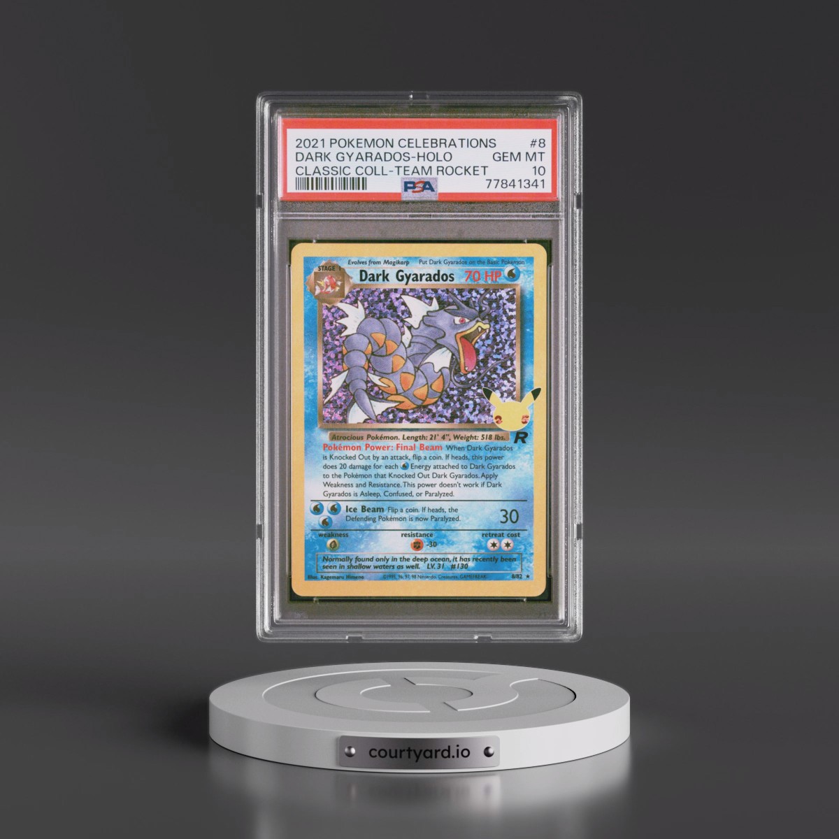 2021 Pokémon Celebrations Classic Collection #8 Dark Gyarados - Holo (PSA 10 GEM MINT)
