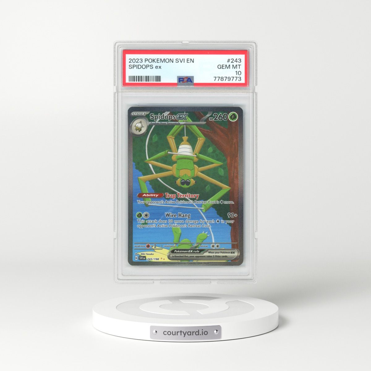 2023 Scarlet & Violet #243 Spidopos EX - Full Art Holo (PSA 10 GEM MINT)