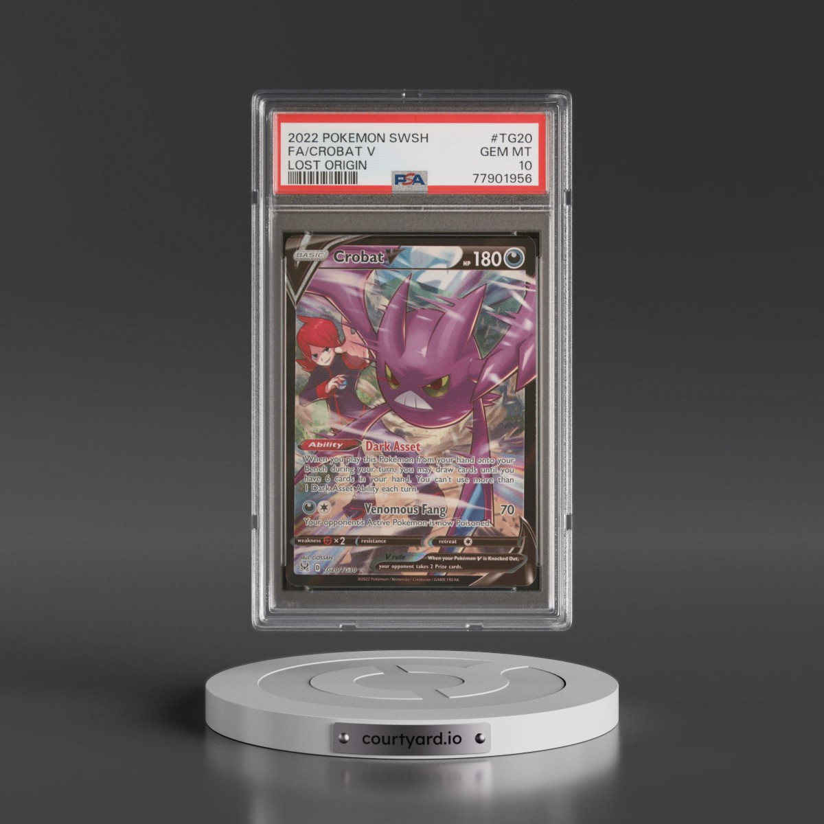 2022 Pokémon Sword & Shield Lost Origin #TG20 Crobat V - Holo Full Art (PSA 10 GEM MINT)