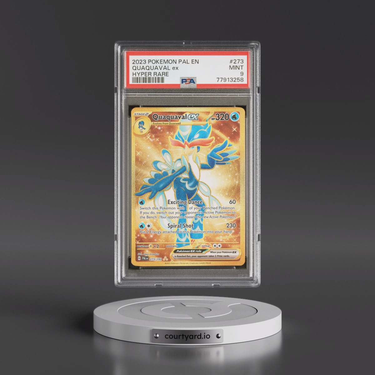 2023 Pokémon Pal EN-Paldea Evolved #273 Quaquaval EX - Holo Hyper Rare (PSA 9 MINT)