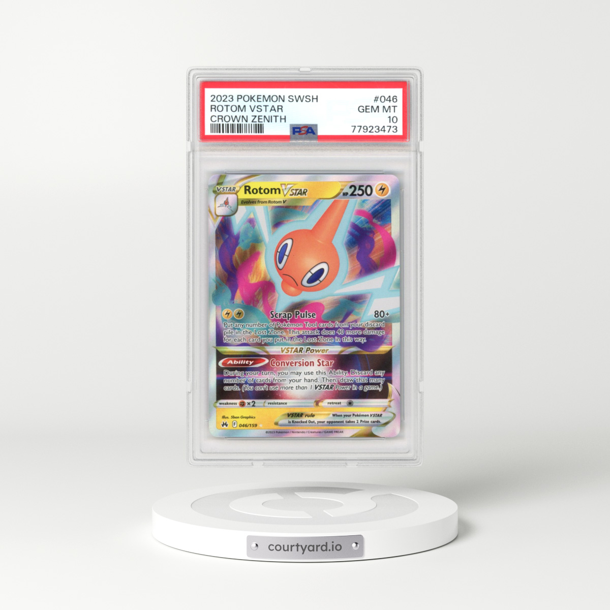 2022 Crown Zenith #046 Rotom VSTAR - Holo (PSA 10 GEM MINT)