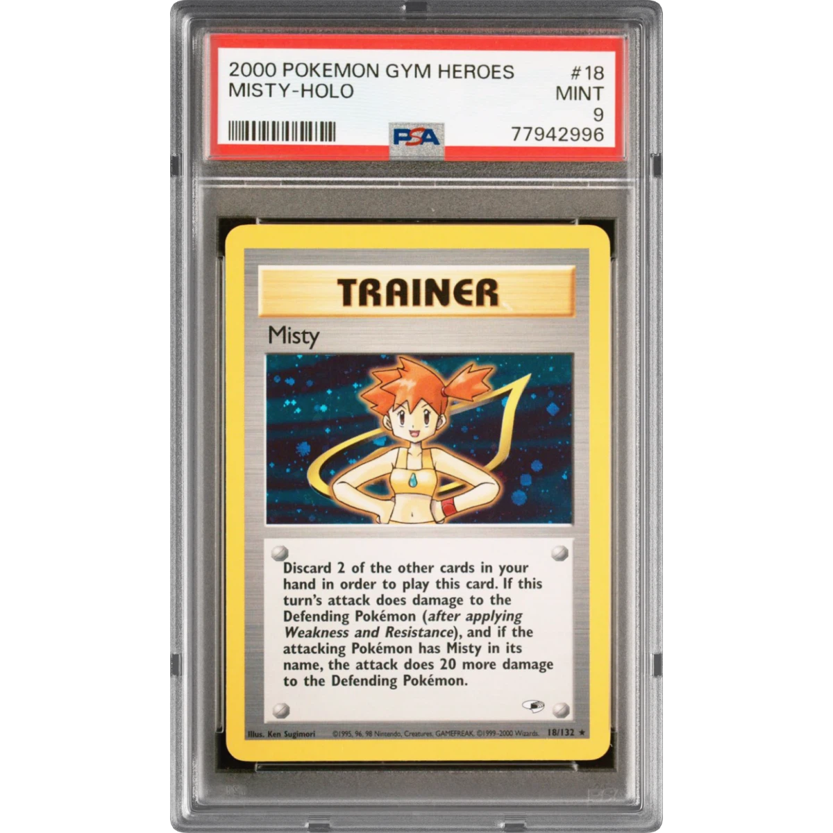 2000 Pokémon Gym Heroes #18 Misty - Holo (PSA 9 MINT)