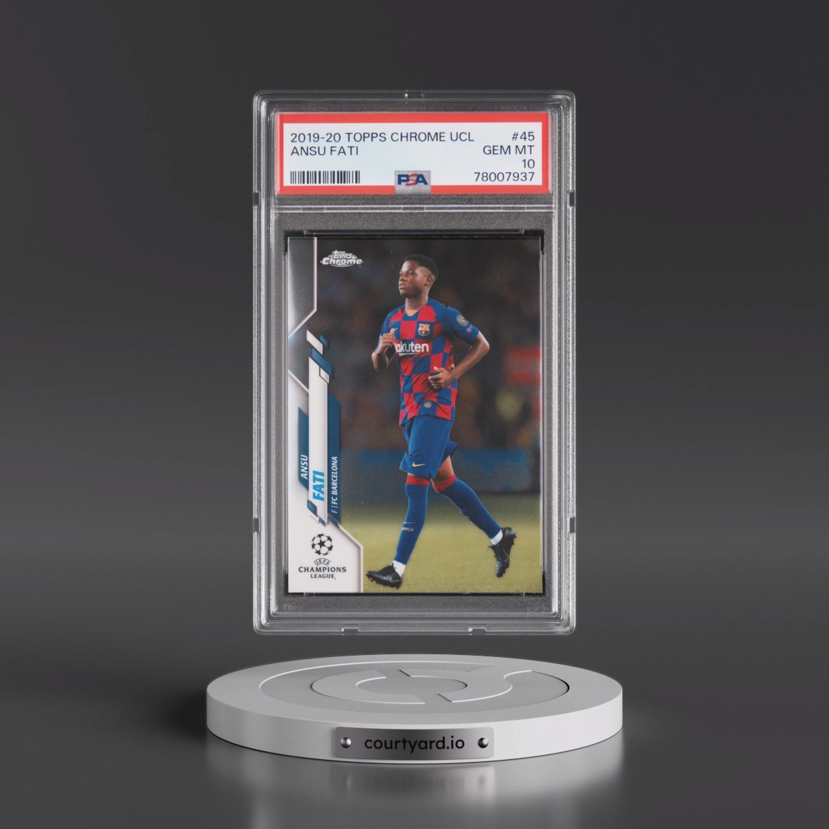2019 Topps Chrome UEFA Champions League #45 Ansu Fati (PSA 10 GEM MINT)