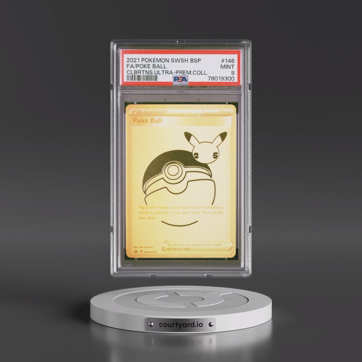 2021 Pokémon Swsh Black Star Promo #146 Poke Ball - Full Art Celebrations Ultra-Premium Collection (PSA 9 MINT)