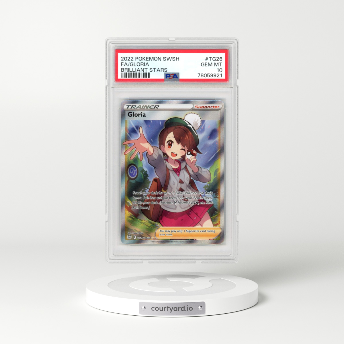 2022 Pokémon Sword & Shield Brilliant Stars #TG26 Gloria - Full Art (PSA 10 GEM MINT)