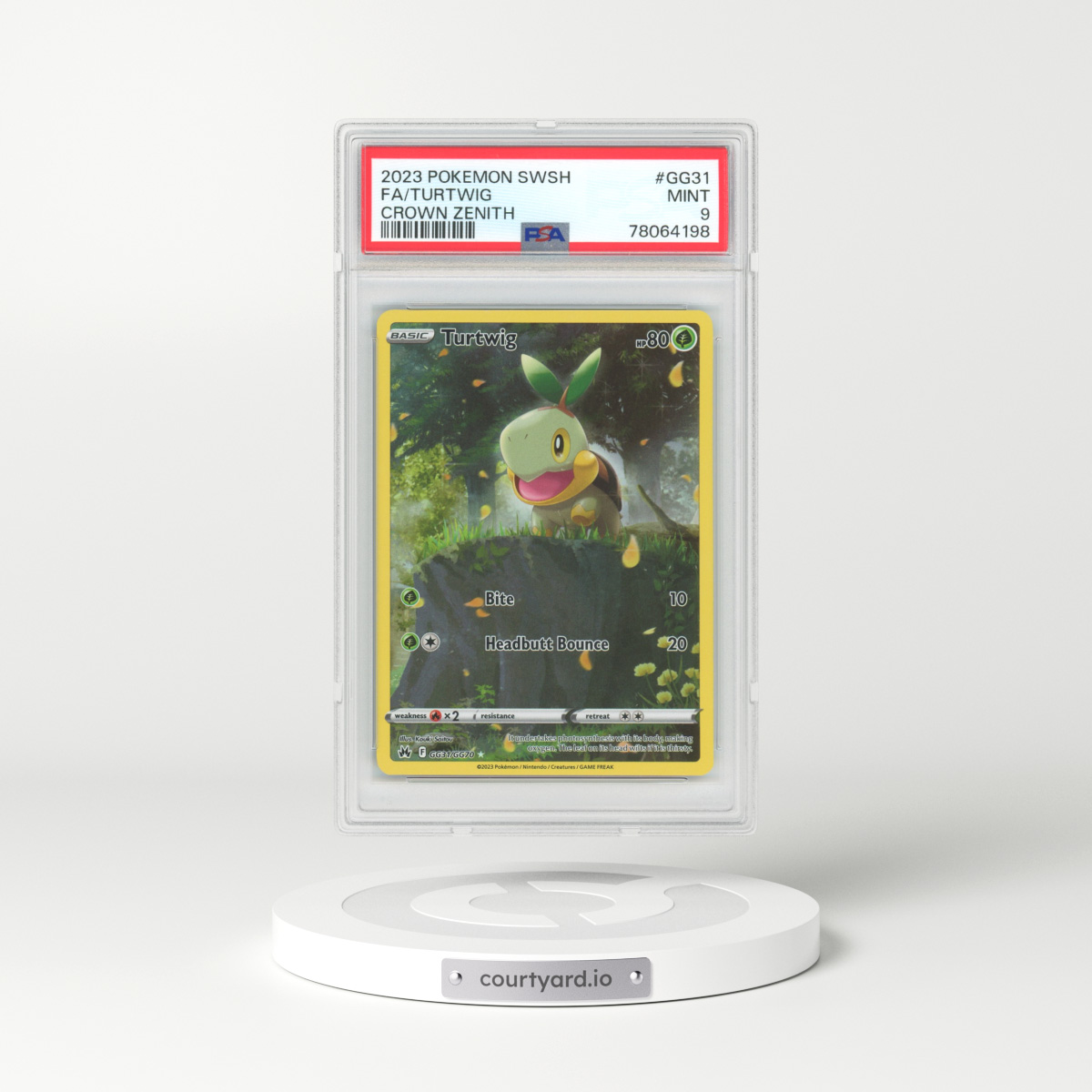 2023 Crown Zenith #GG31 Turtwig - Full Art Holo (PSA 9 MINT)