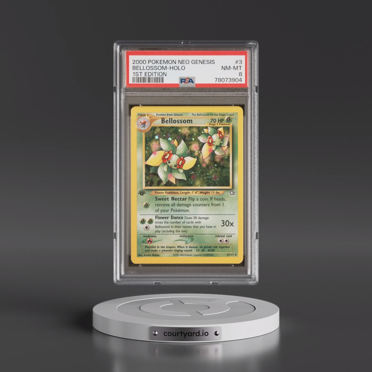 2000 Pokémon Neo Genesis #3 Bellossom - 1st Edition Holo (PSA 8 NM-MT)