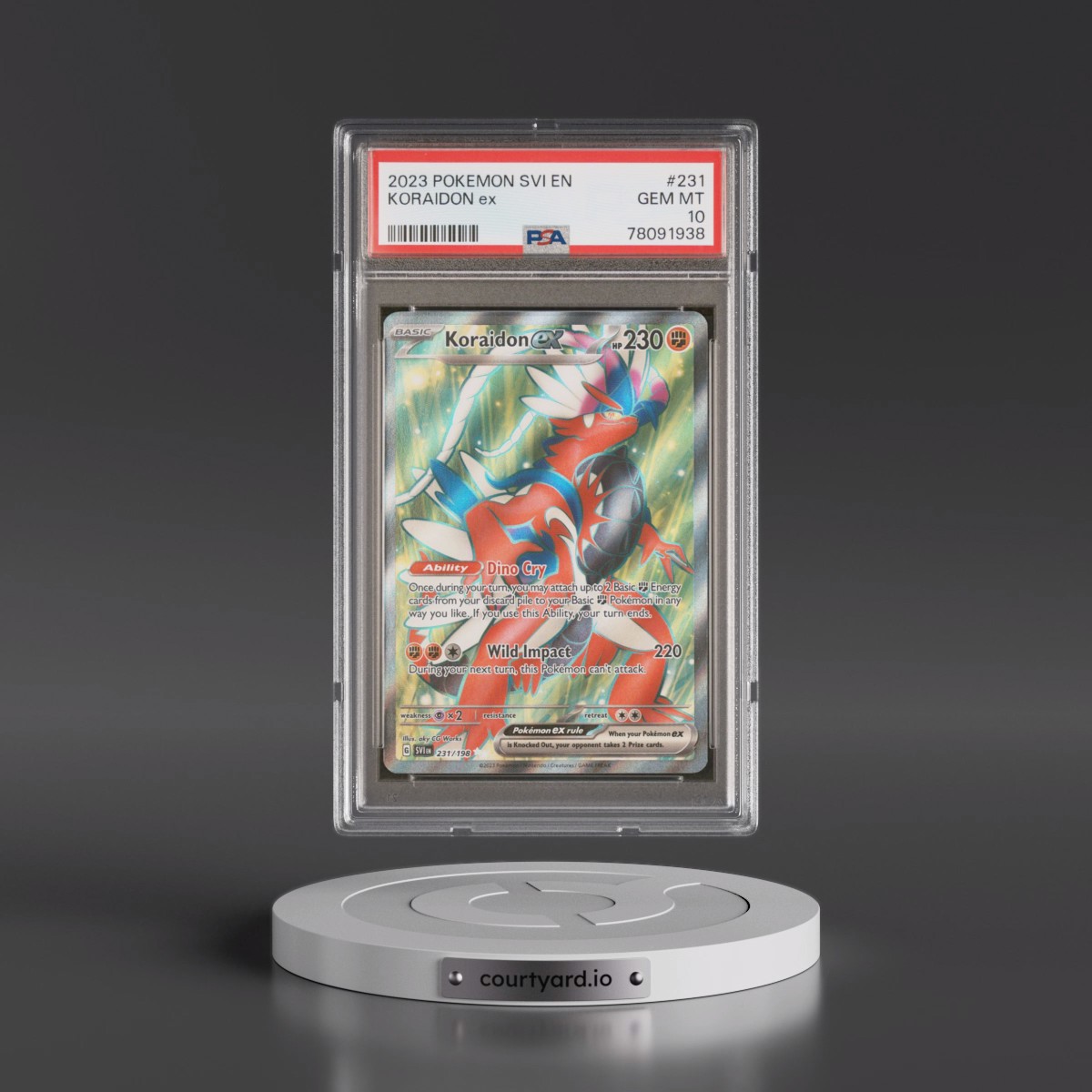 2023 Pokémon Svi EN-Scarlet & Violet #231 Koraidon EX - Holo Ultra Rare (PSA 10 GEM MINT)