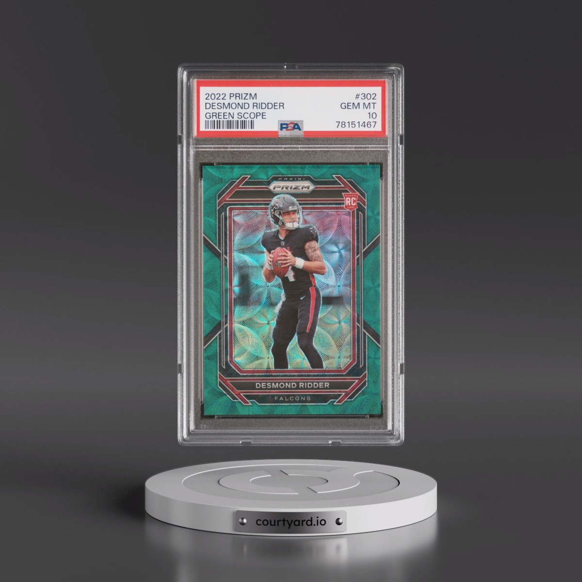2022 Panini Prizm #302 Desmond Ridder - Green Scope (PSA 10 GEM MINT)