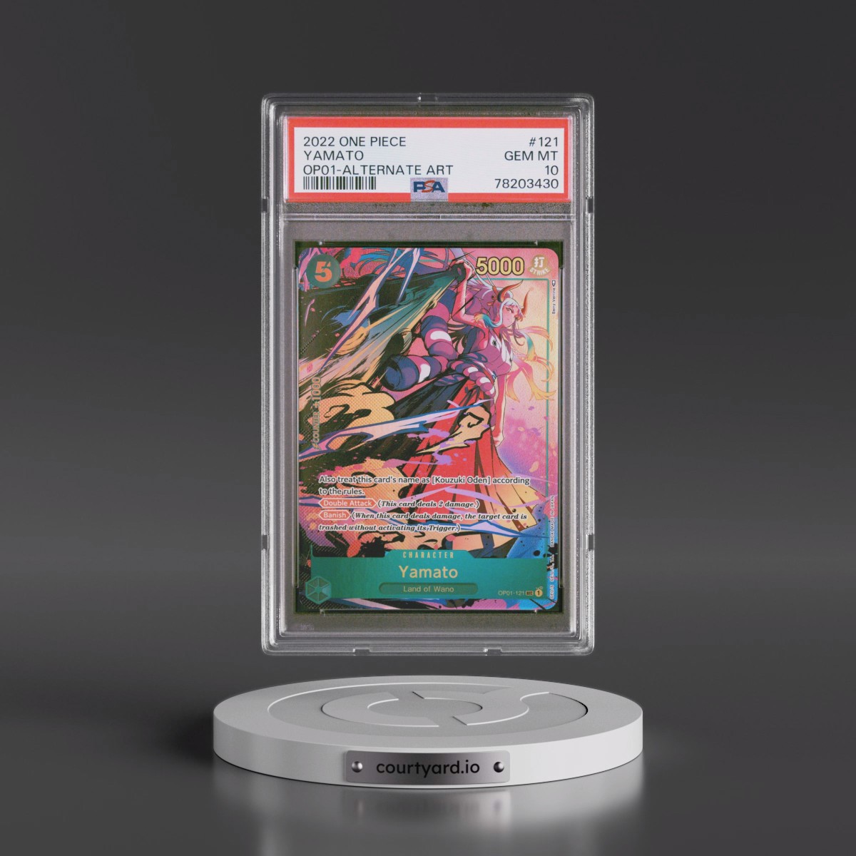 2022 One Piece OP01-Romance Dawn #121 Yamato - Alternate Art (PSA 10 GEM MINT)