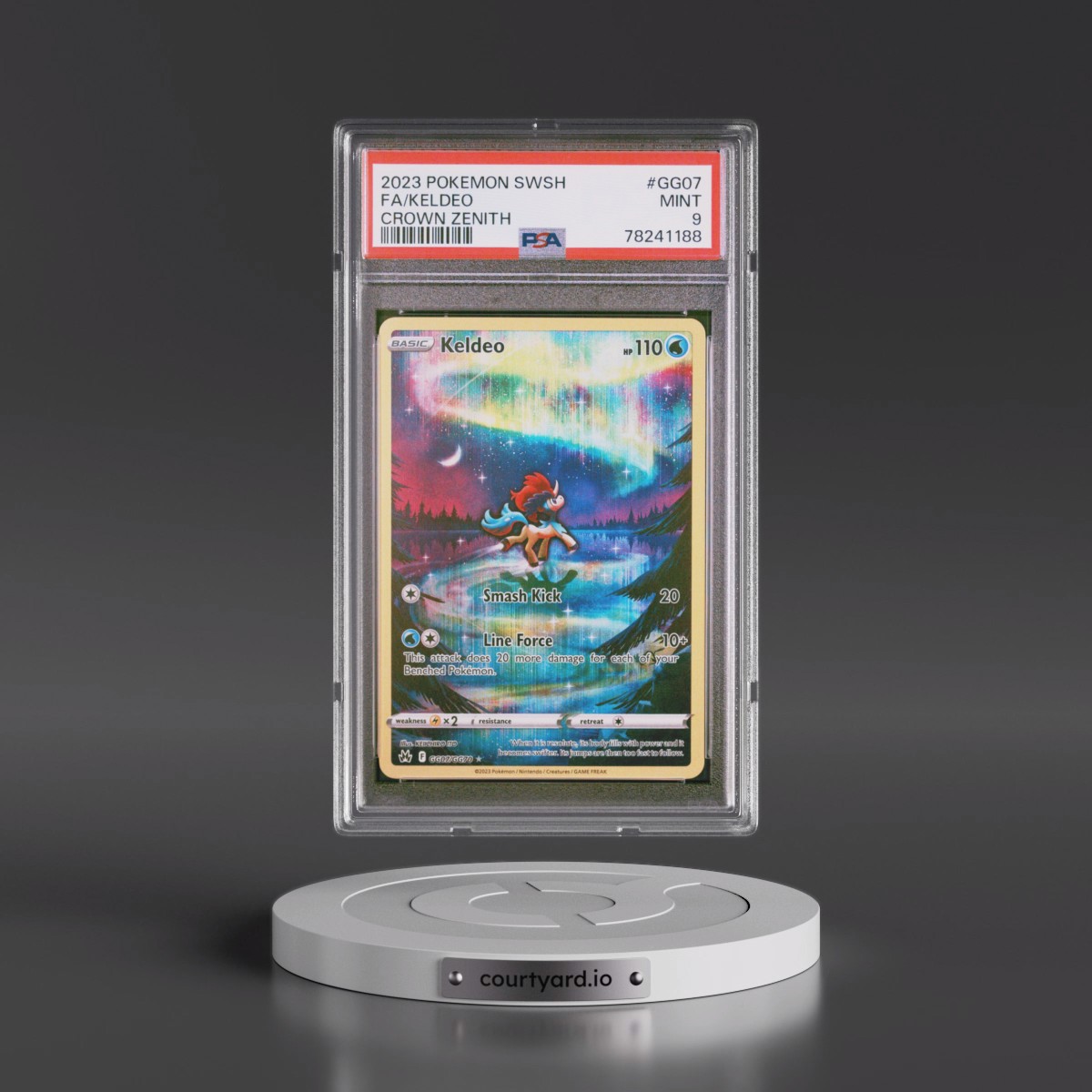 2023 Pokémon Sword and Shield Crown Zenith #GG07 Keldeo - Full Art (PSA 9 MINT)