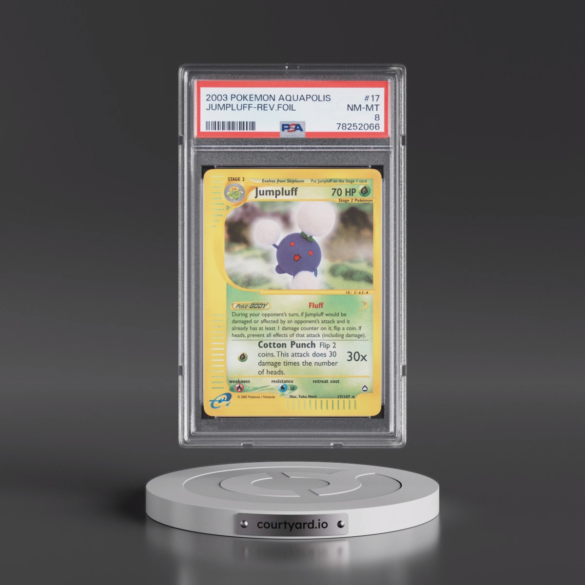 2003 Pokémon Aquapolis #17 Jumpluff - Reverse Foil (PSA 8 NM-MT)