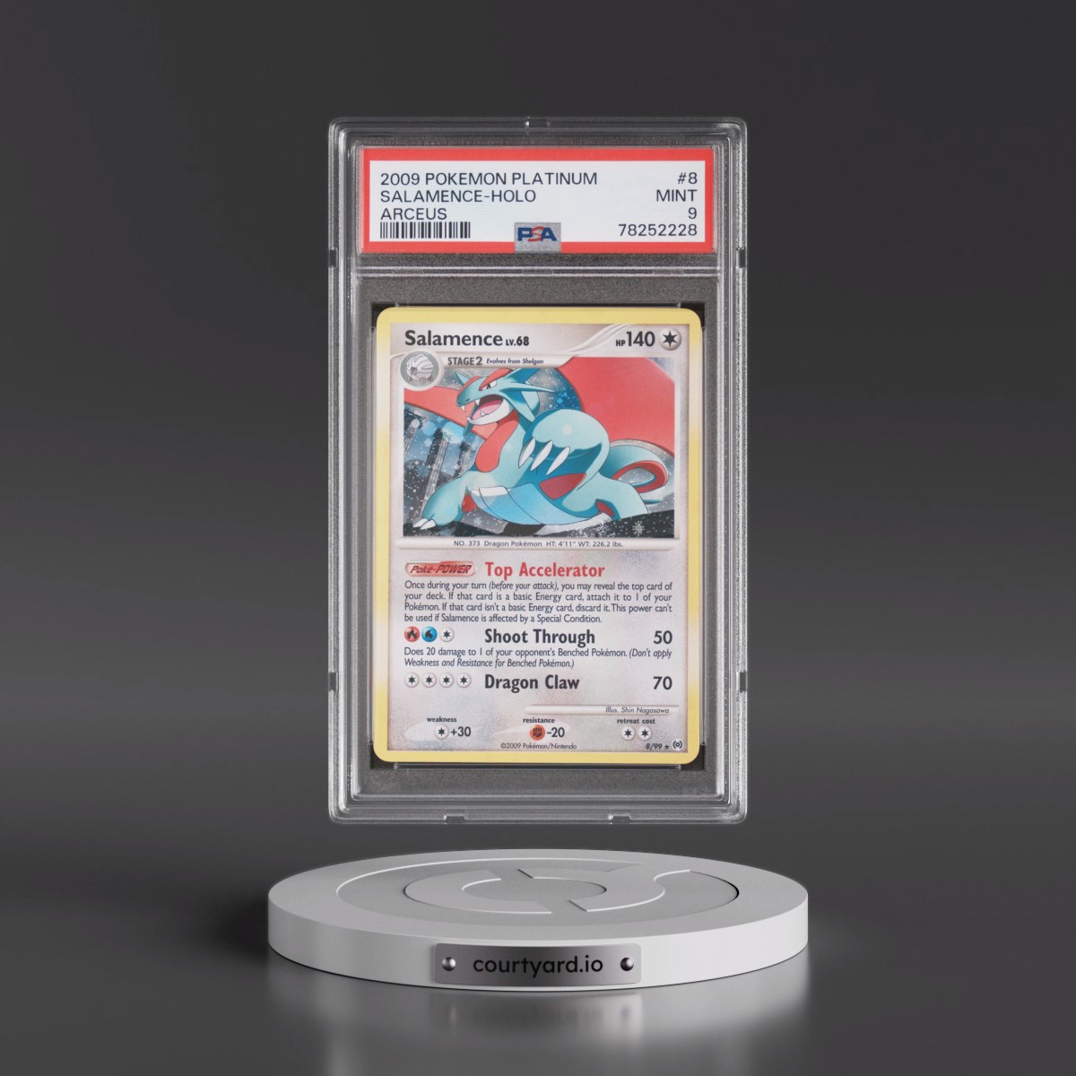2009 Pokémon Platinum Arceus #8 Salamence - Holo (PSA 9 MINT)