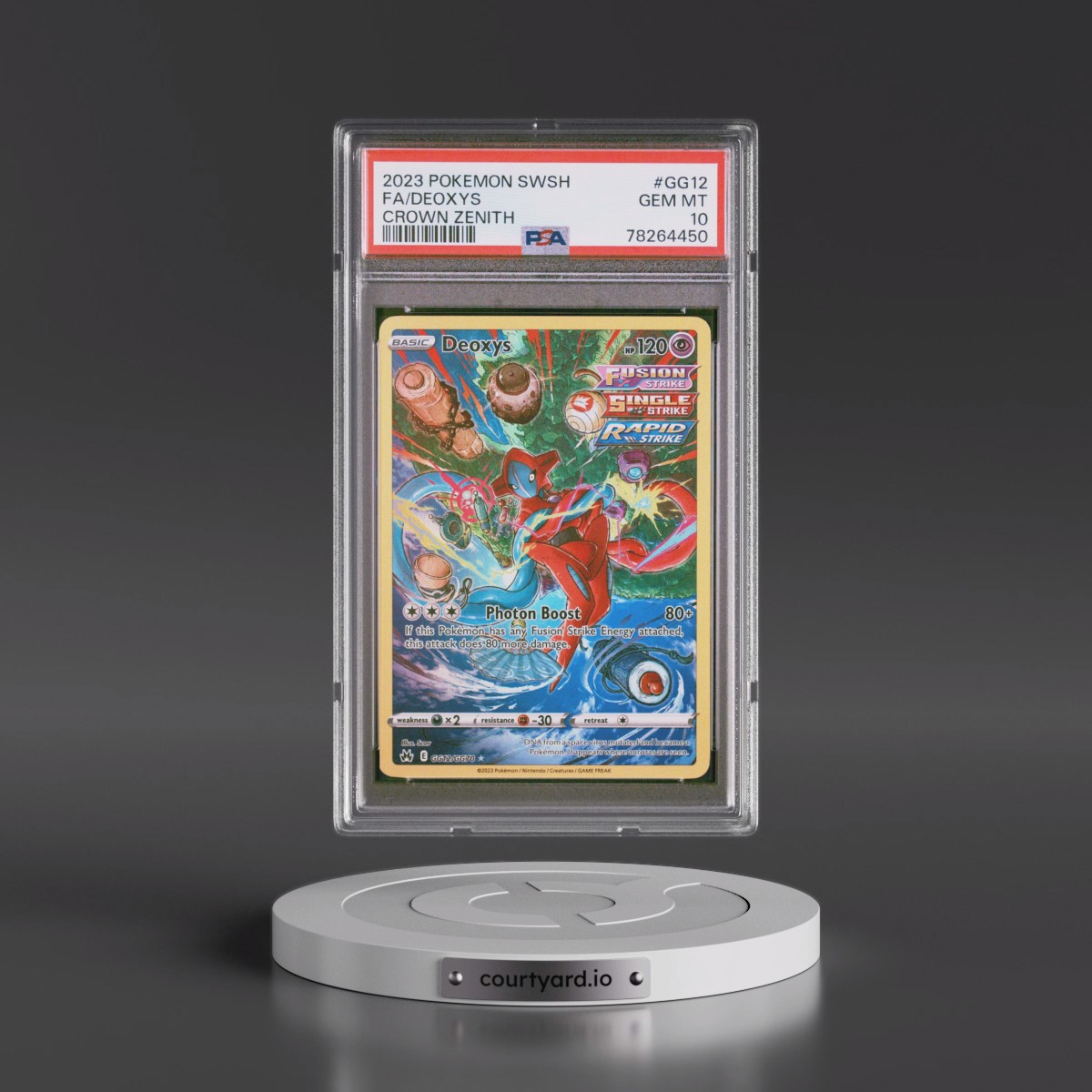 2023 Pokémon Sword and Shield Crown Zenith #GG12 Deoxys - Full Art (PSA 10 GEM MINT)