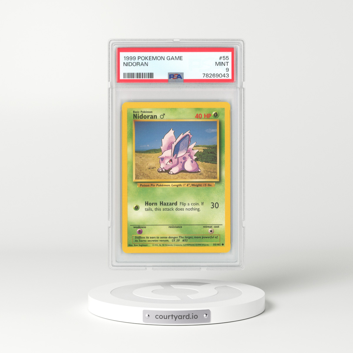 1999 Base Set #55 Nidoran (m) (PSA 9 MINT)