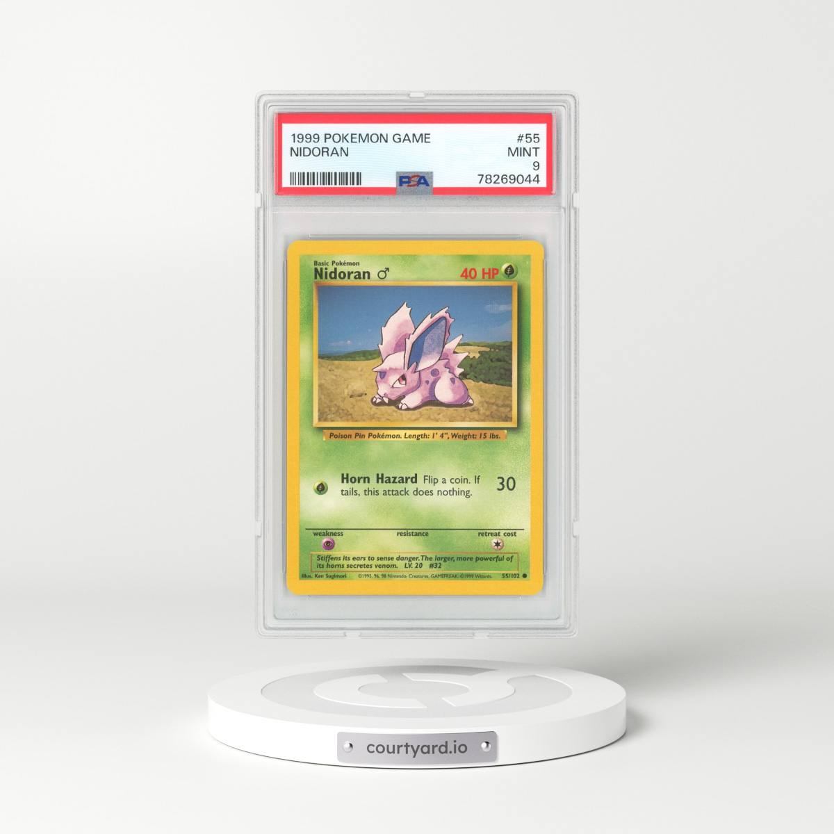 1999 Base Set #55 Nidoran (m) (PSA 9 MINT)