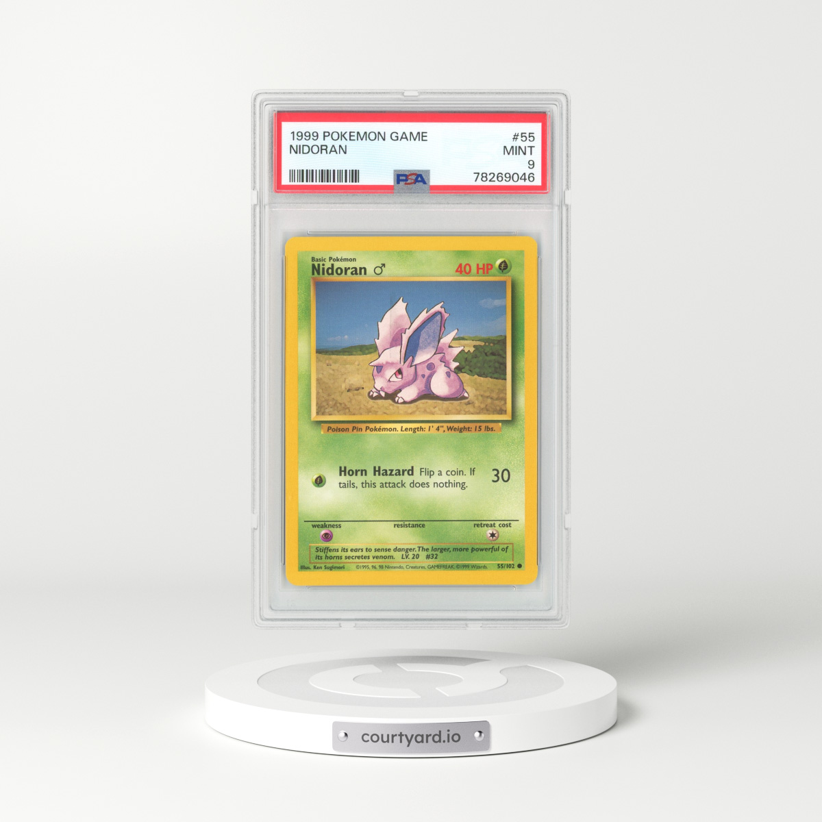 1999 Base Set #55 Nidoran (m) (PSA 9 MINT)
