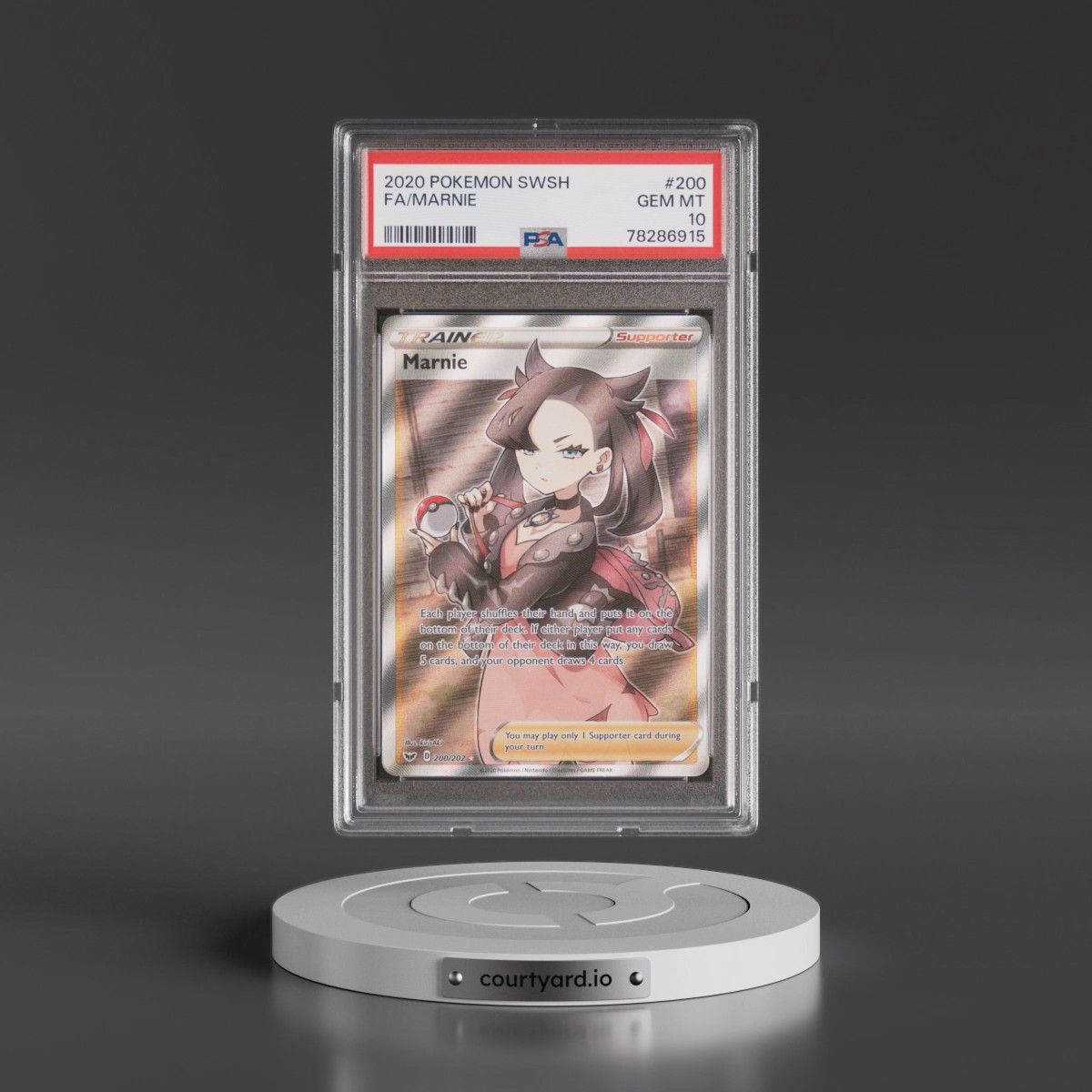 2020 Pokémon Sword & Shield #200 Marnie - Full Art (PSA 10 GEM MINT)
