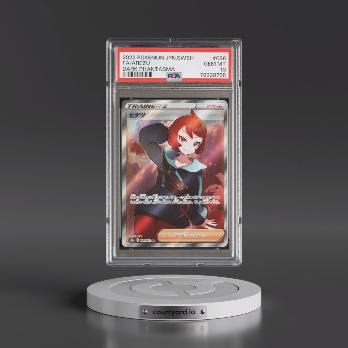 2022 Pokémon Sword & Shield Dark Phantasma #086 Arezu - Full Art (PSA 10 GEM MINT)